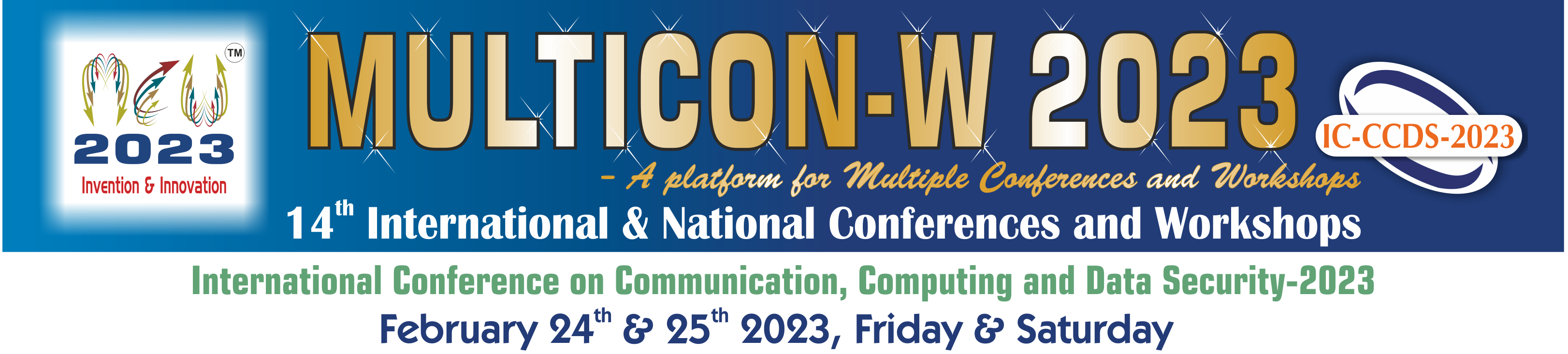 International Conference on Communication, Computing and Data Security-2023 (ICCCDS – 2023) 